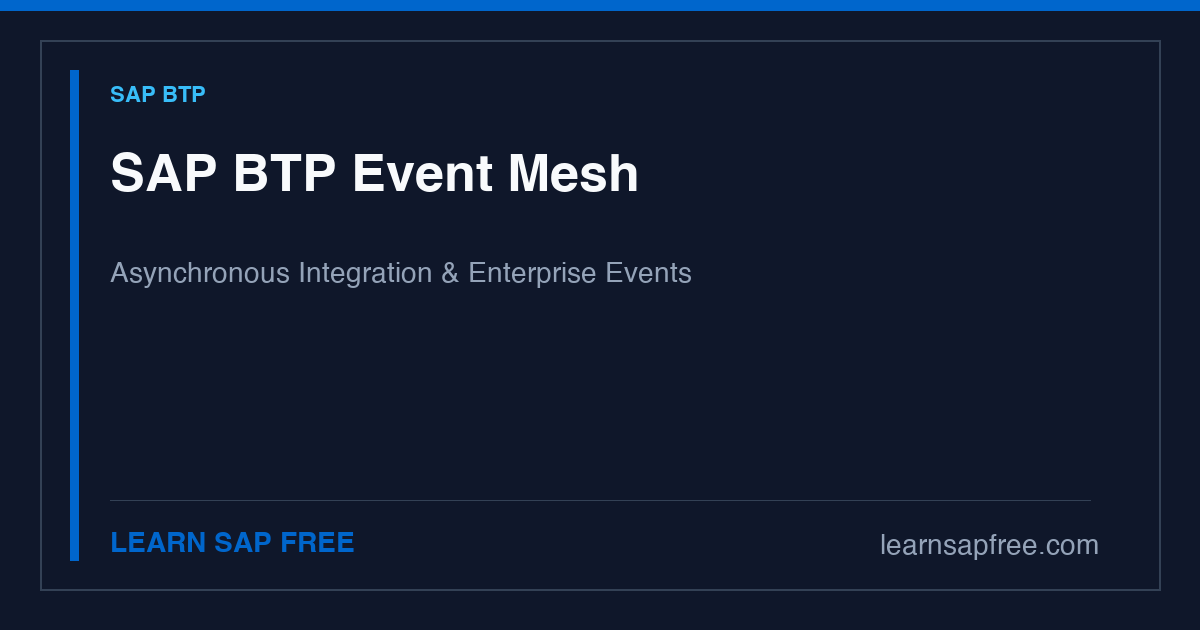 SAP BTP Event Mesh Guide