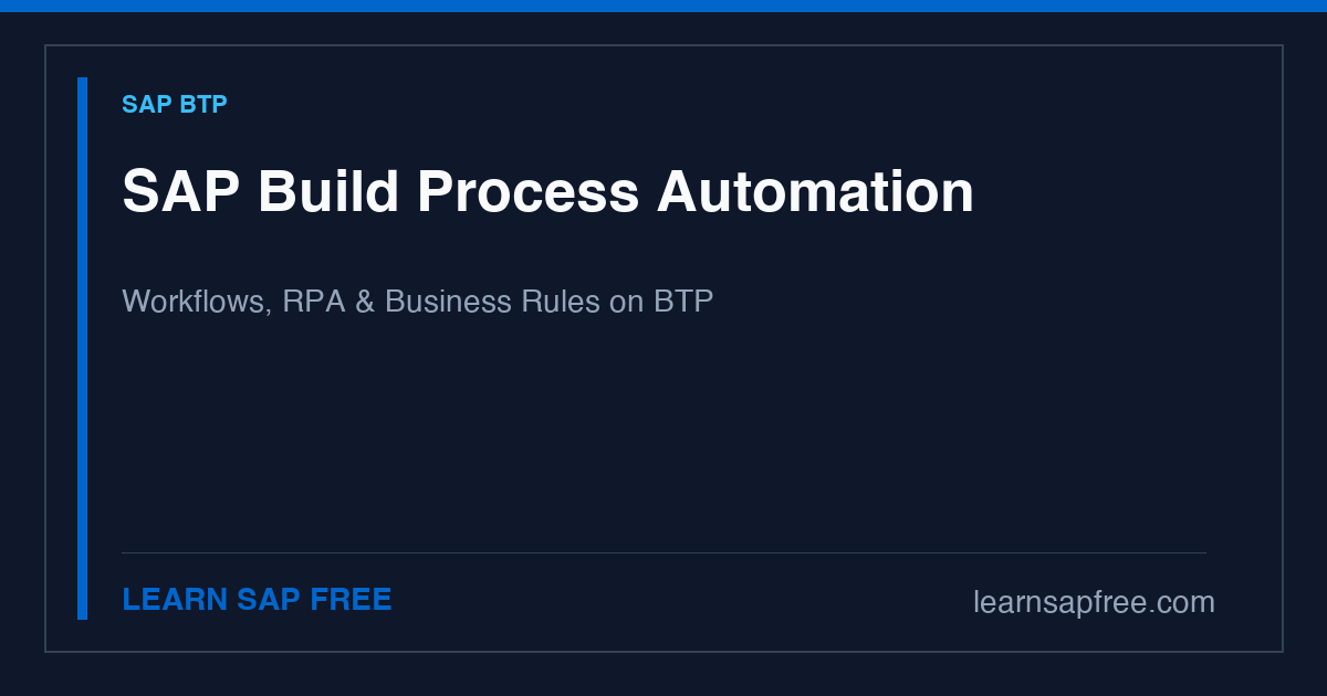 SAP Build Process Automation Guide