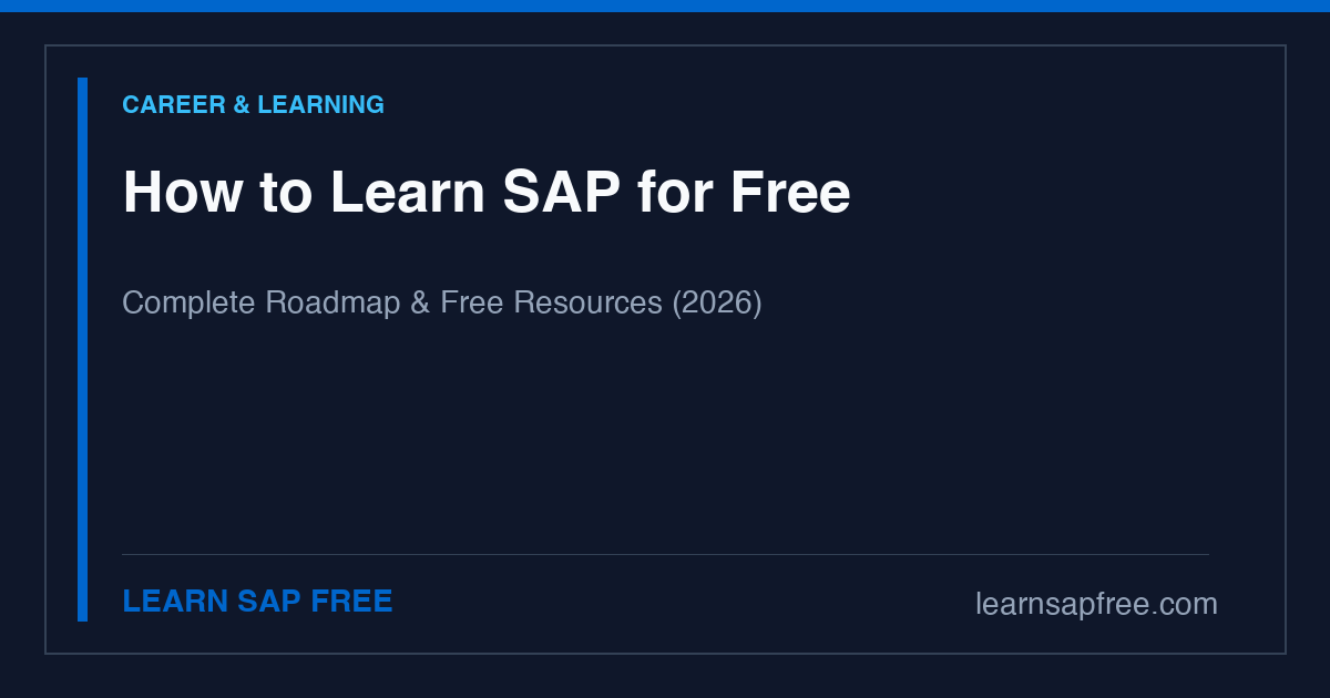 How to Learn SAP for Free Guide